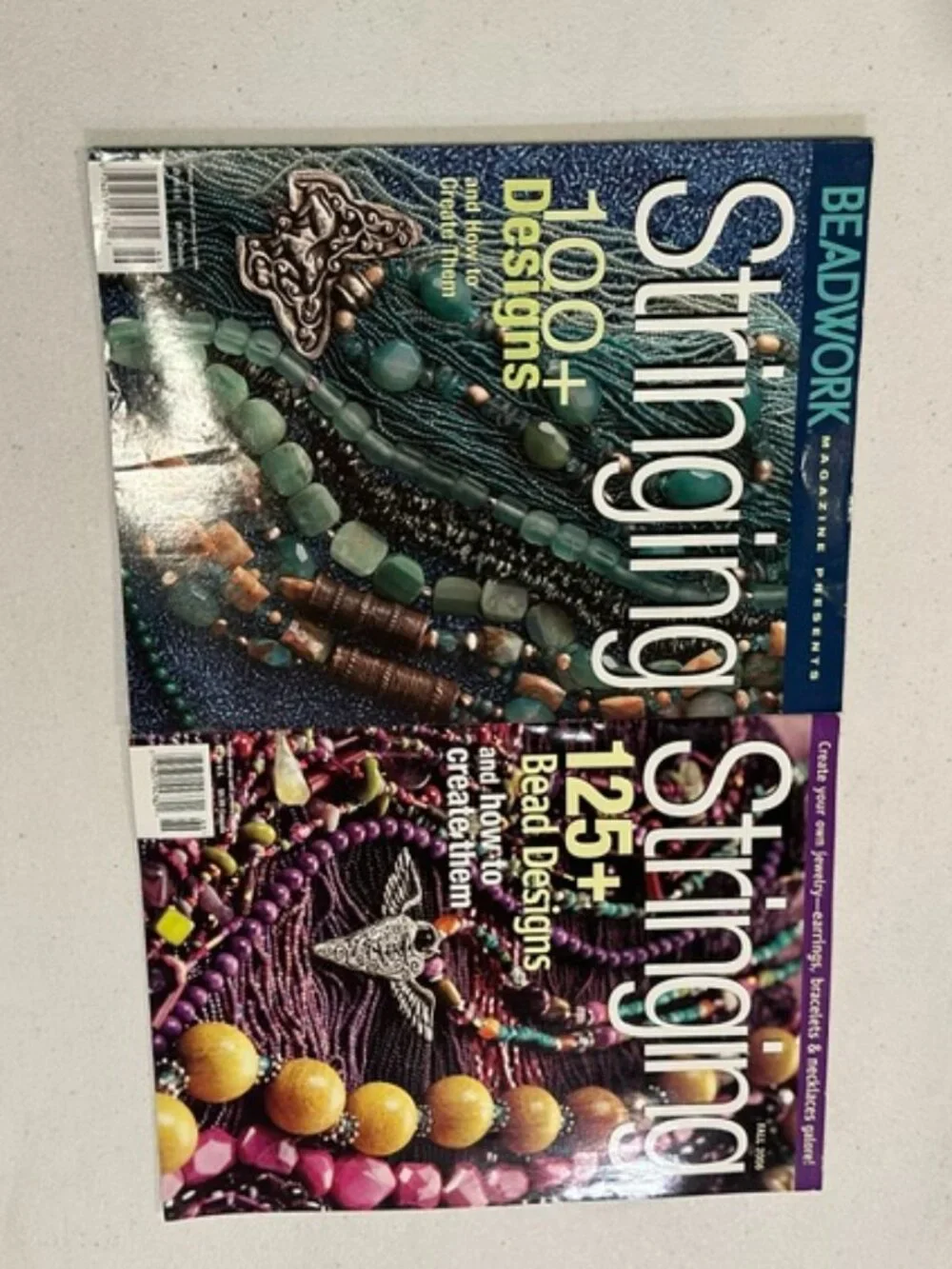 TWO (2) Issues of Beadwork's Stringing Magazine: Fall 2004 & Fall 2006